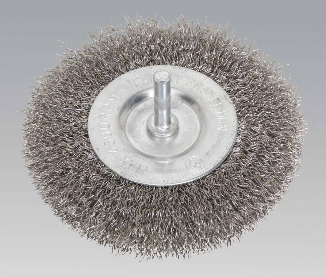 Sealey Flat Wire Brush Stainless Steel 100mm with 6mm Shaft eBay