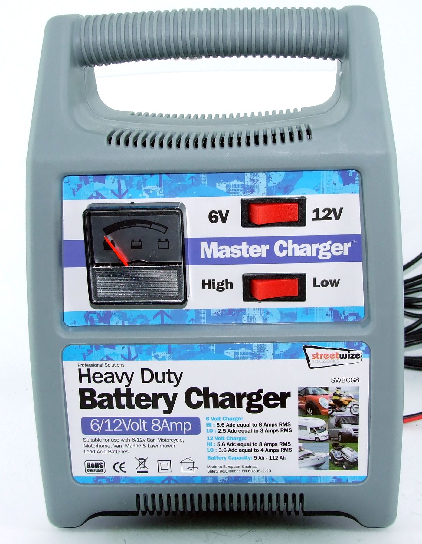8 Amp Streetwize 12v / 6 Volt Heavy Duty Battery Charger Car Caravan