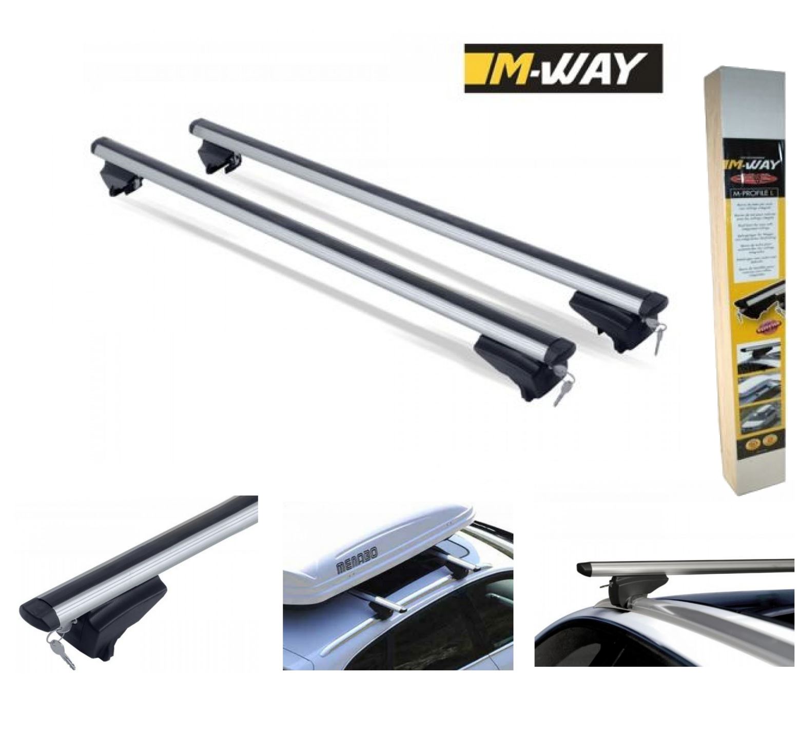 M-Way Roof Cross Bars Locking Rack Aluminium for Nissan Navara 2014 onwards
