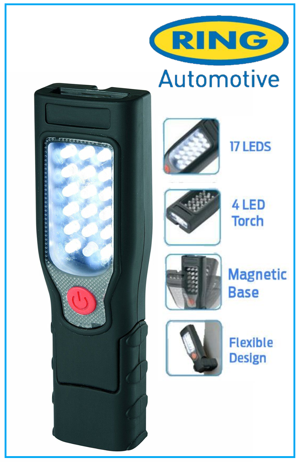 New Ring Automotive RIL40 17+4 LED Inspection Lamp/Torch Rechargeable