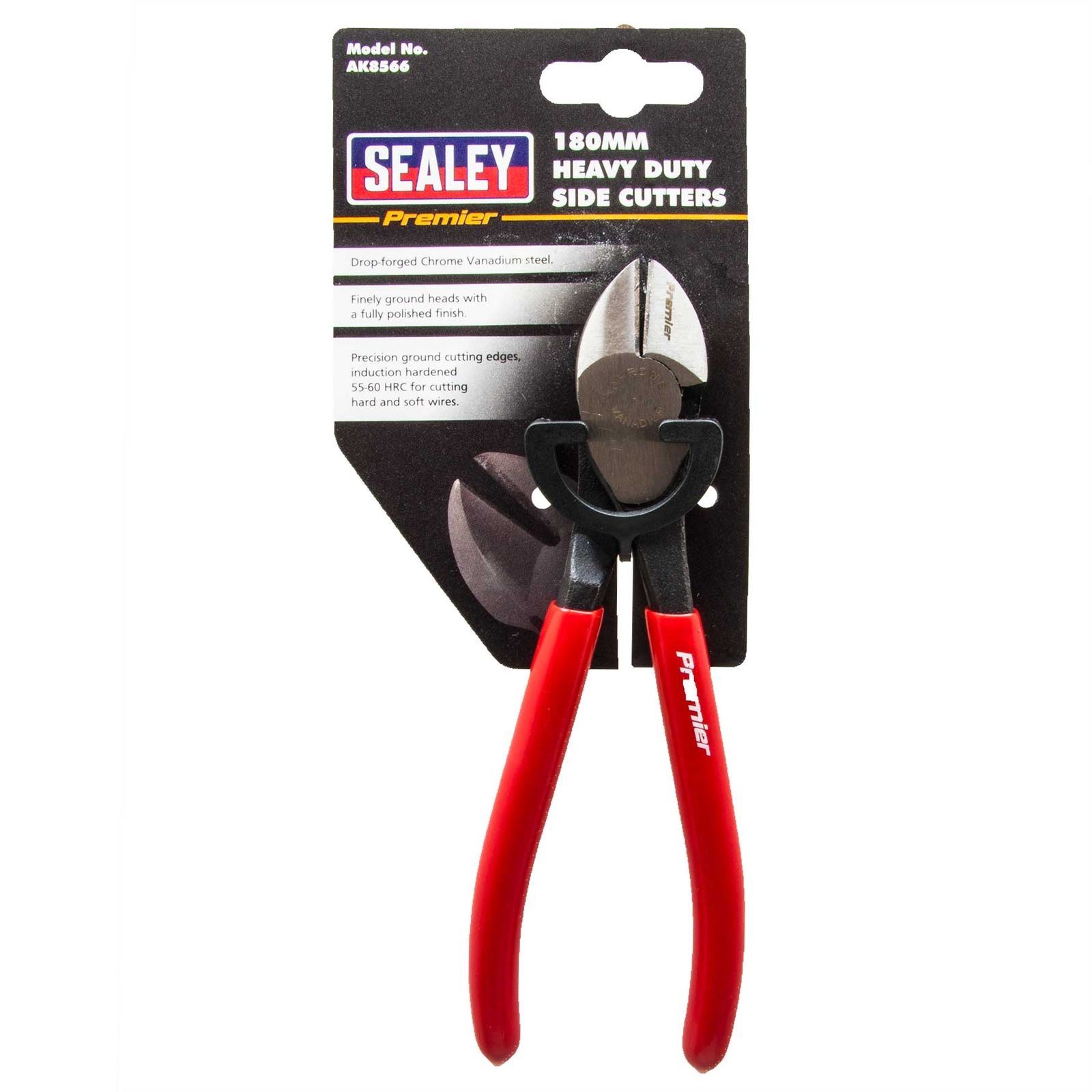 Sealey Premier Heavy Duty Side Cutters Wire Cutting Pliers (180mm) Hand