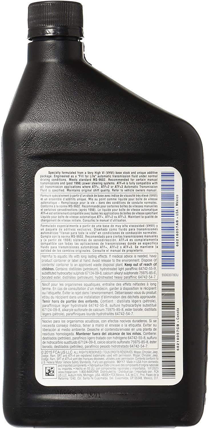 ATF+4 AUTOMATIC TRANSMISSION FLUID MOPAR MS9602 0.946L FOR JEEP