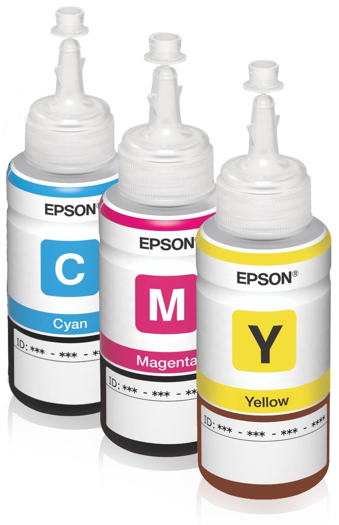 Epson T664 EcoTank Ink Bottles 70ml Cyan Magenta Yellow for Epson ET