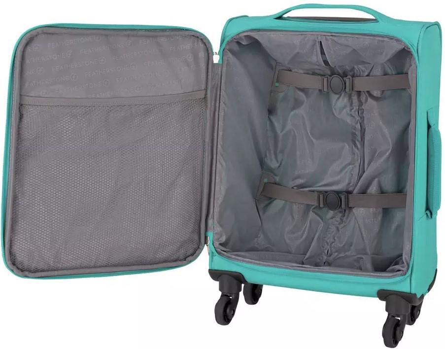 Featherstone 4 Wheel Soft Suitcase Turquoise Set eBay
