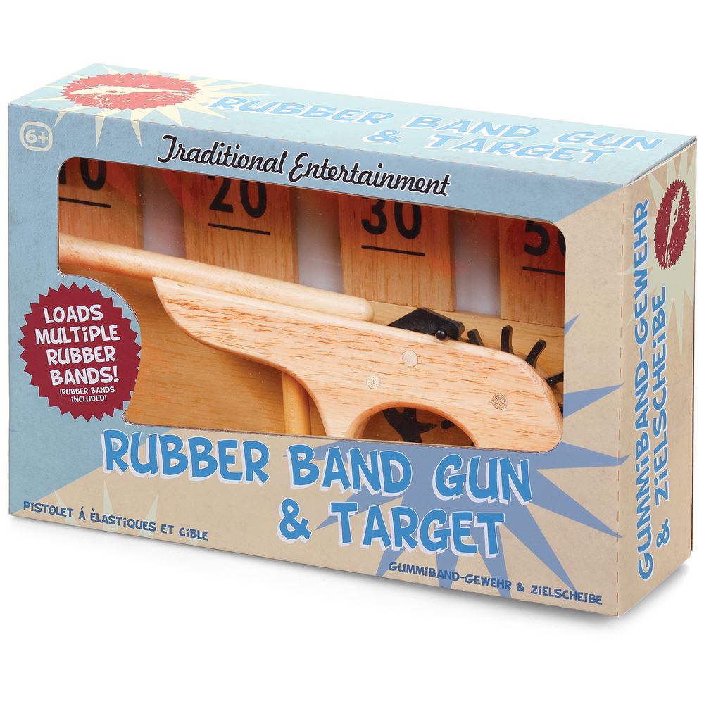 Wooden Elastic Rubber Band Gun Pistol Shooting &amp; Scoring Target Game ...