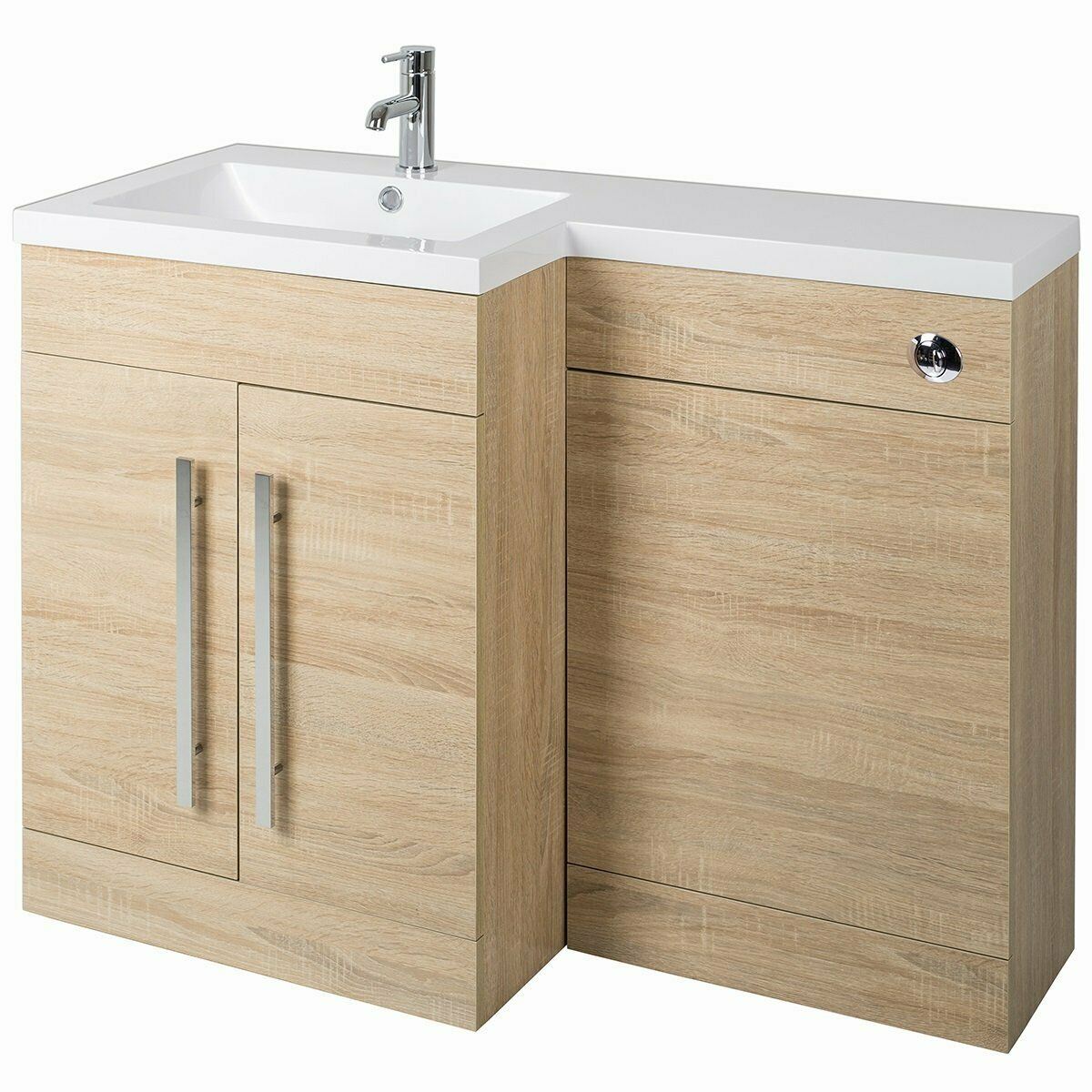 Bathroom Designer L Shape Vanity Unit Furniture Suite BTW WC Toilet ...