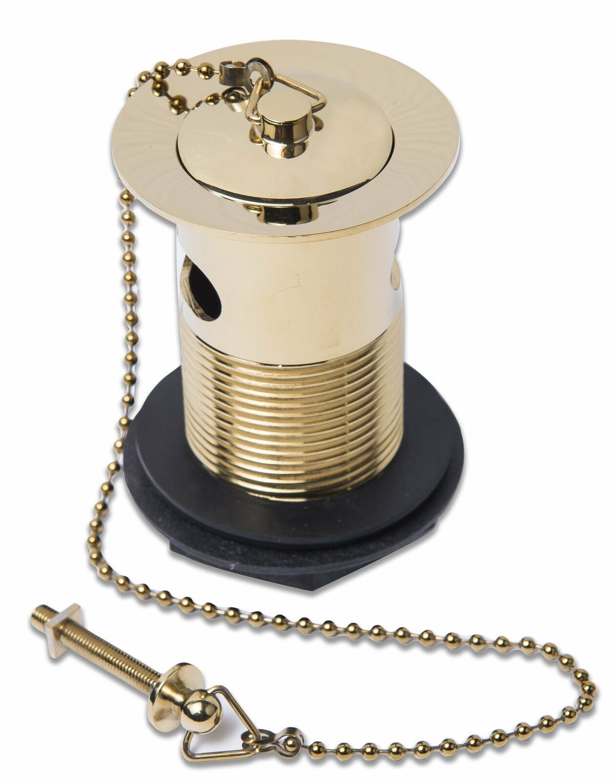 1.25'' Slotted Bathroom Basin Sink Waste Gold Finish Plug Chain 5 Yr