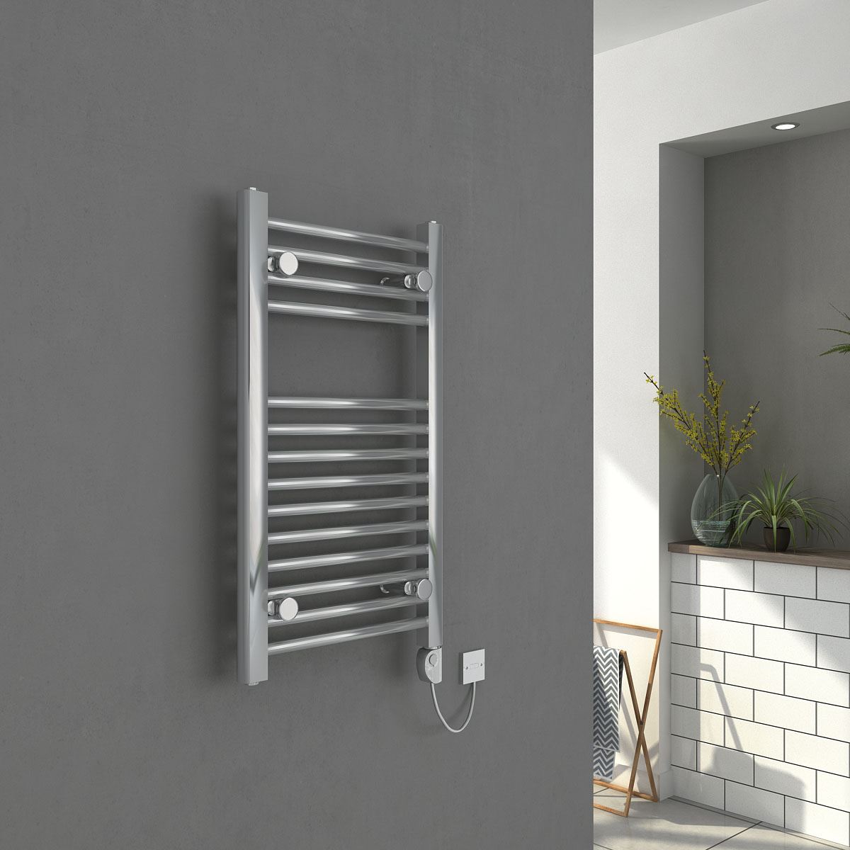 Chrome Bathroom Thermostatic Electric Heated Towel Radiator Rad 700 x 400 150W eBay Chrome Bathroom Thermostatic Electric Heated Towel Radiator Rad 700 x 400 150W eBay