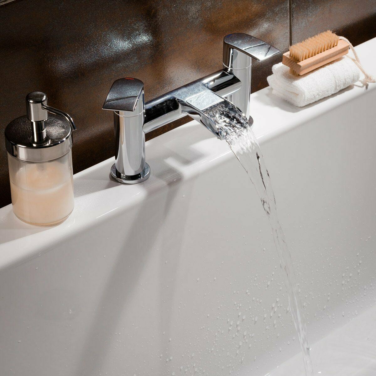 Modern Bathroom Square Basin Bath Tap Filler Shower Mixer Chrome Sink