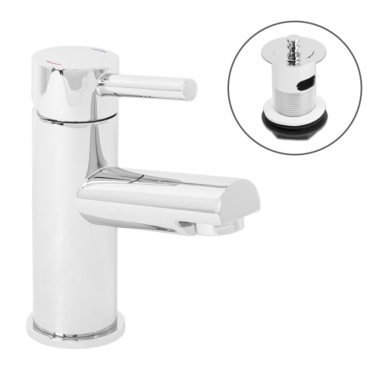 Modern Bathroom Set Square Basin Bath Filler Shower Mixer Chrome Sink