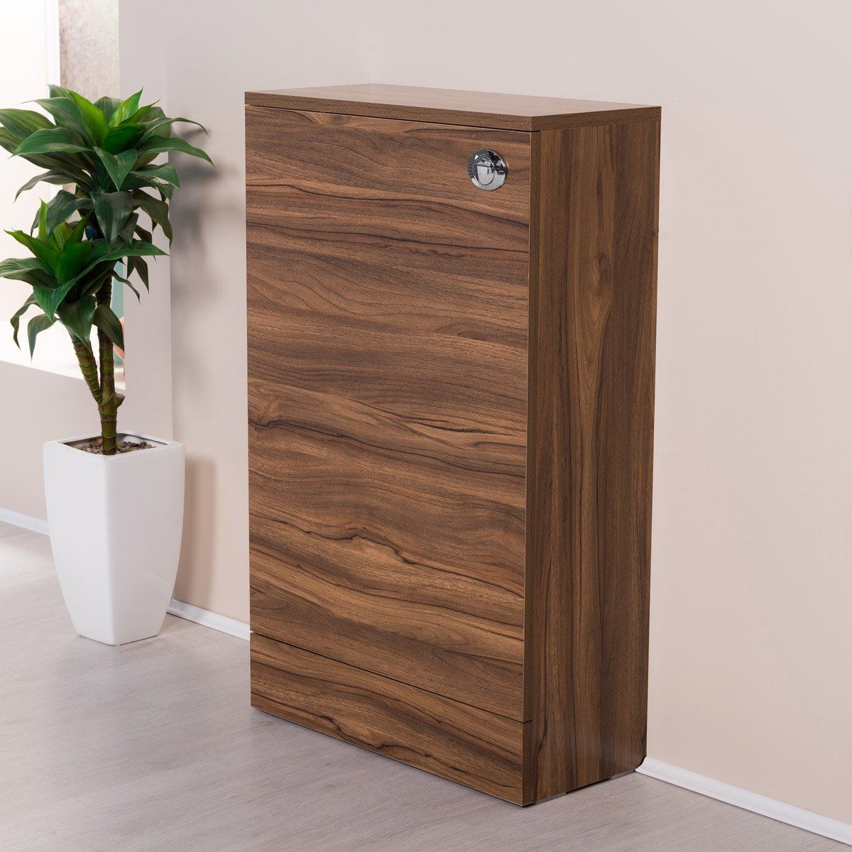 Bathroom Gloss Grey White Walnut Back to Wall Unit & Cistern with/without Toilet