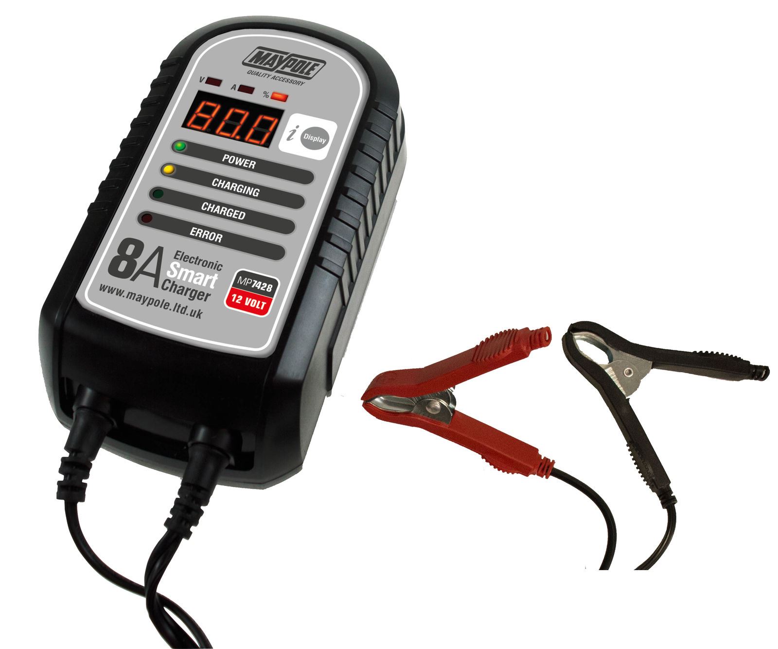 Maypole 8 Amp 12V Electronic Smart Car Battery Charger Fast Trickle eBay