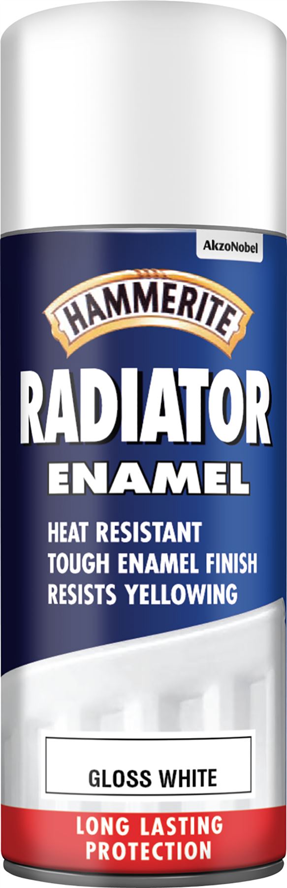 Hammerite Radiator Enamel Gloss White Aerosol Can Spray Paint Care