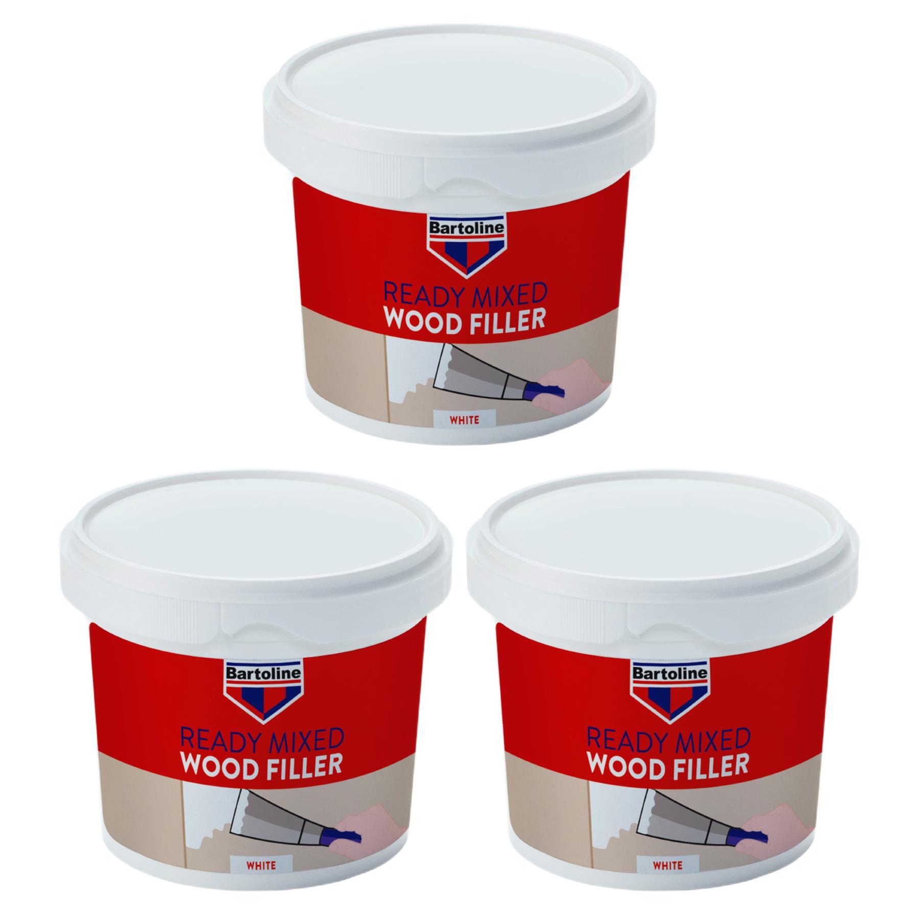 Bartoline Ready Mixed Wood Filler White Flexible Adhesion Frame Door Repair 500g