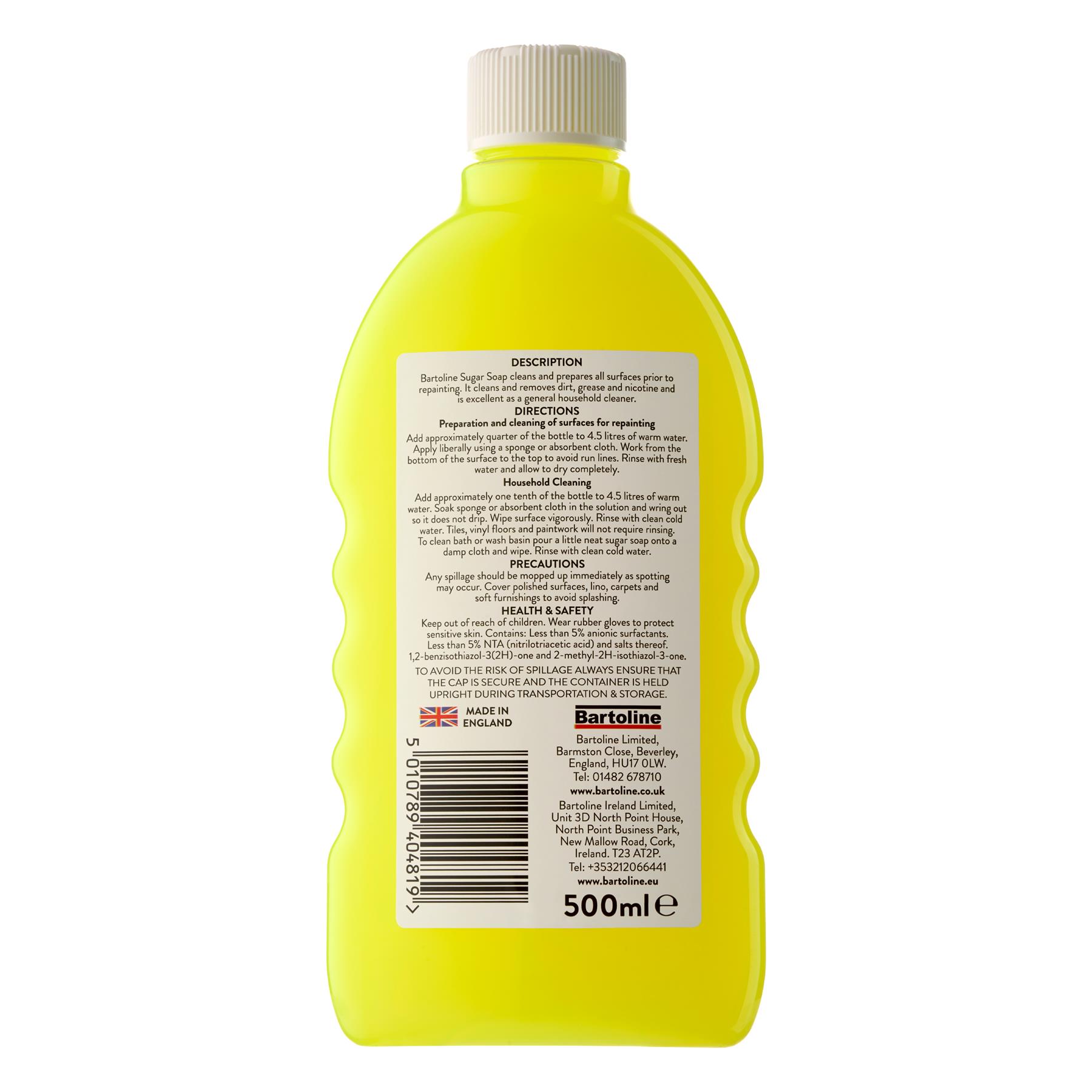 Bartoline Concentrate Sugar Soap Liquid Paintwork Cleaner Sains Remover 500mL