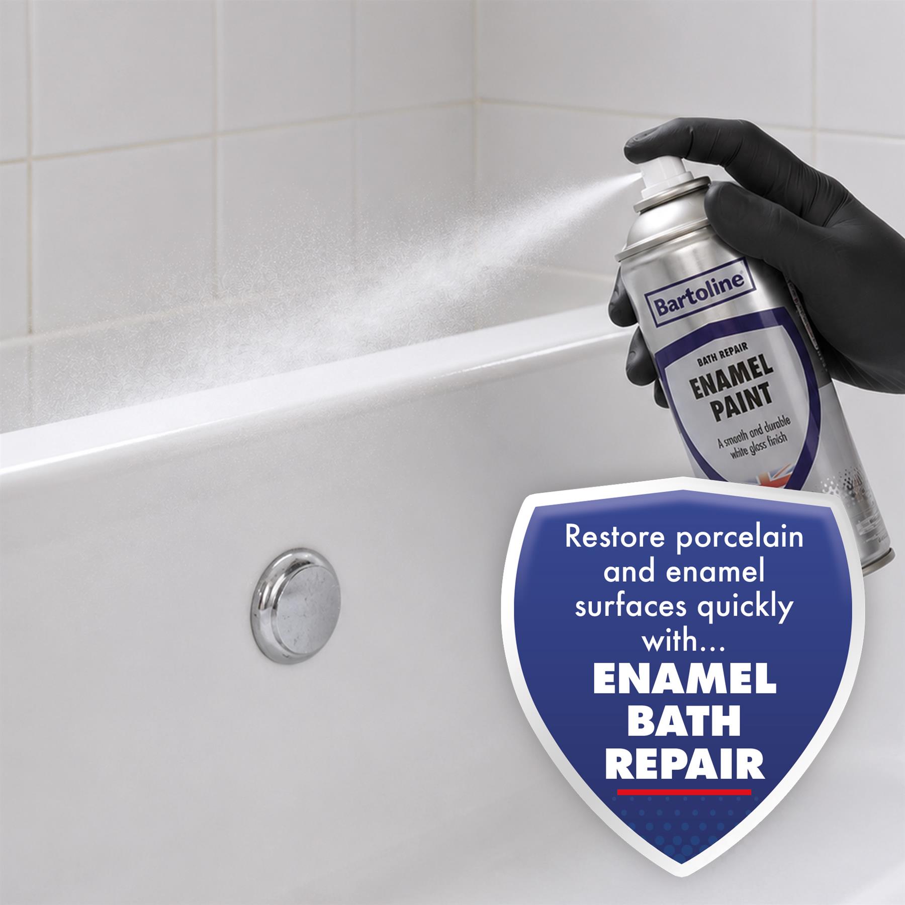 Bartoline PP3036 White Enamel Bath Repair Spray Paint 400mL Bathroom Aerosol - Produktbild 4