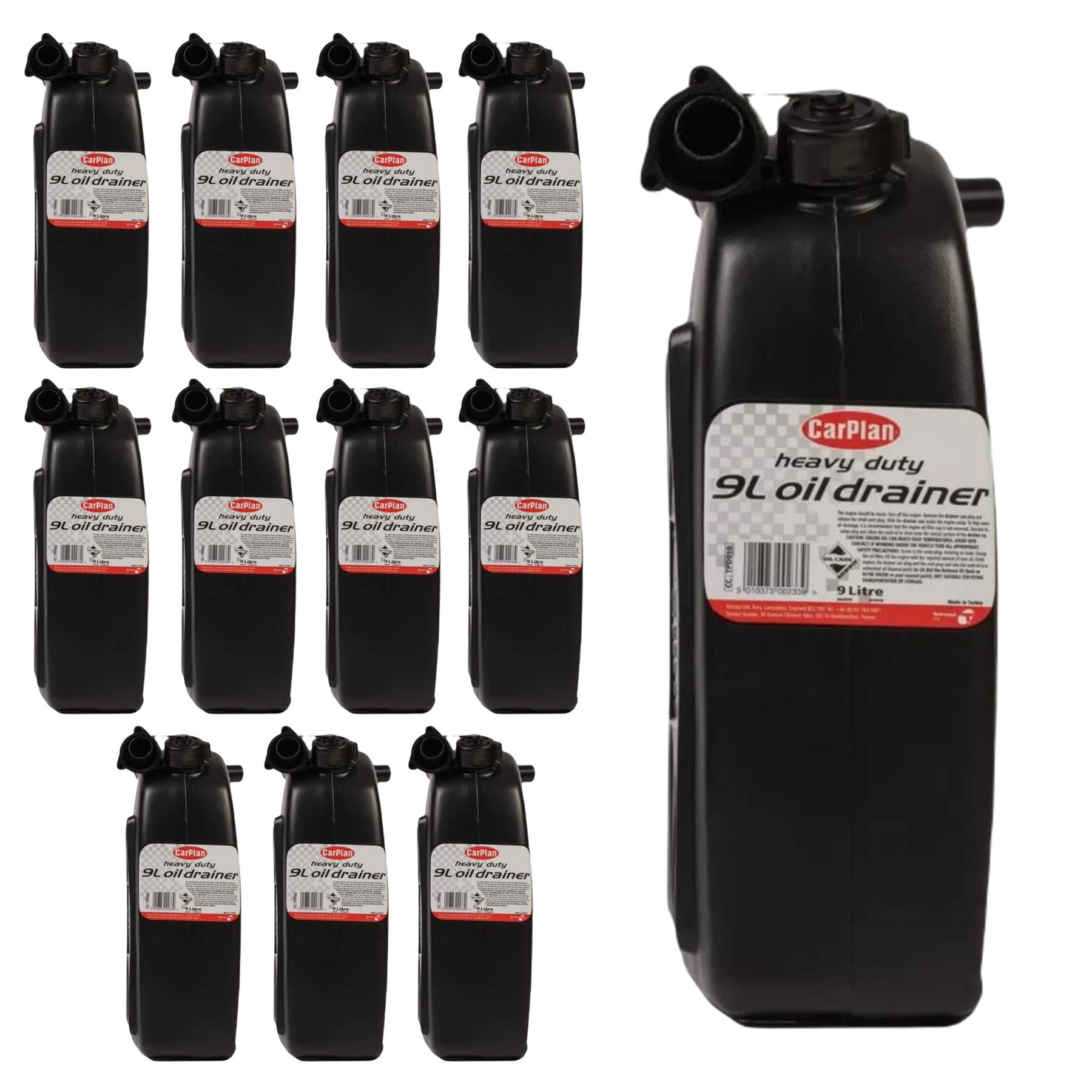 Heavy Duty Plastic Waste Car Van Oil Drain Draining Can Tray Bottle 9L - Picture 50 of 56