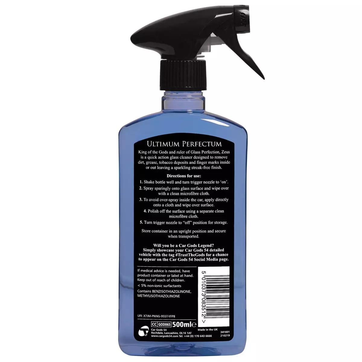 Car Gods Glass Window &amp; Windscreen Cleaner Smear Streak Free Spray 500mL 0.5L