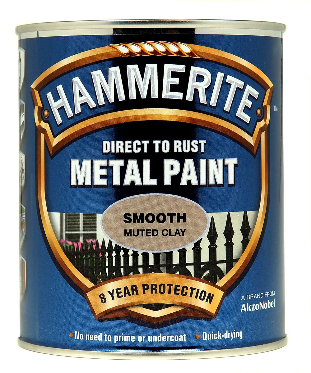 Hammerite Smooth Muted Clay Direct To Rust Paint For Metal Restore
