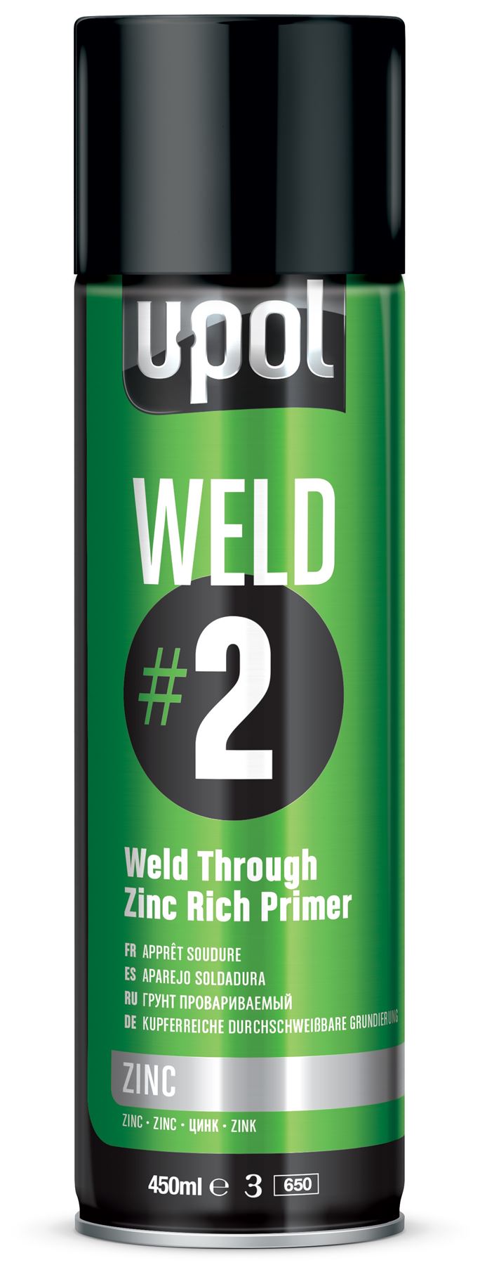 UPol WELD 2 Weld Through Zinc Rich Aerosol Primer 450ml UPol