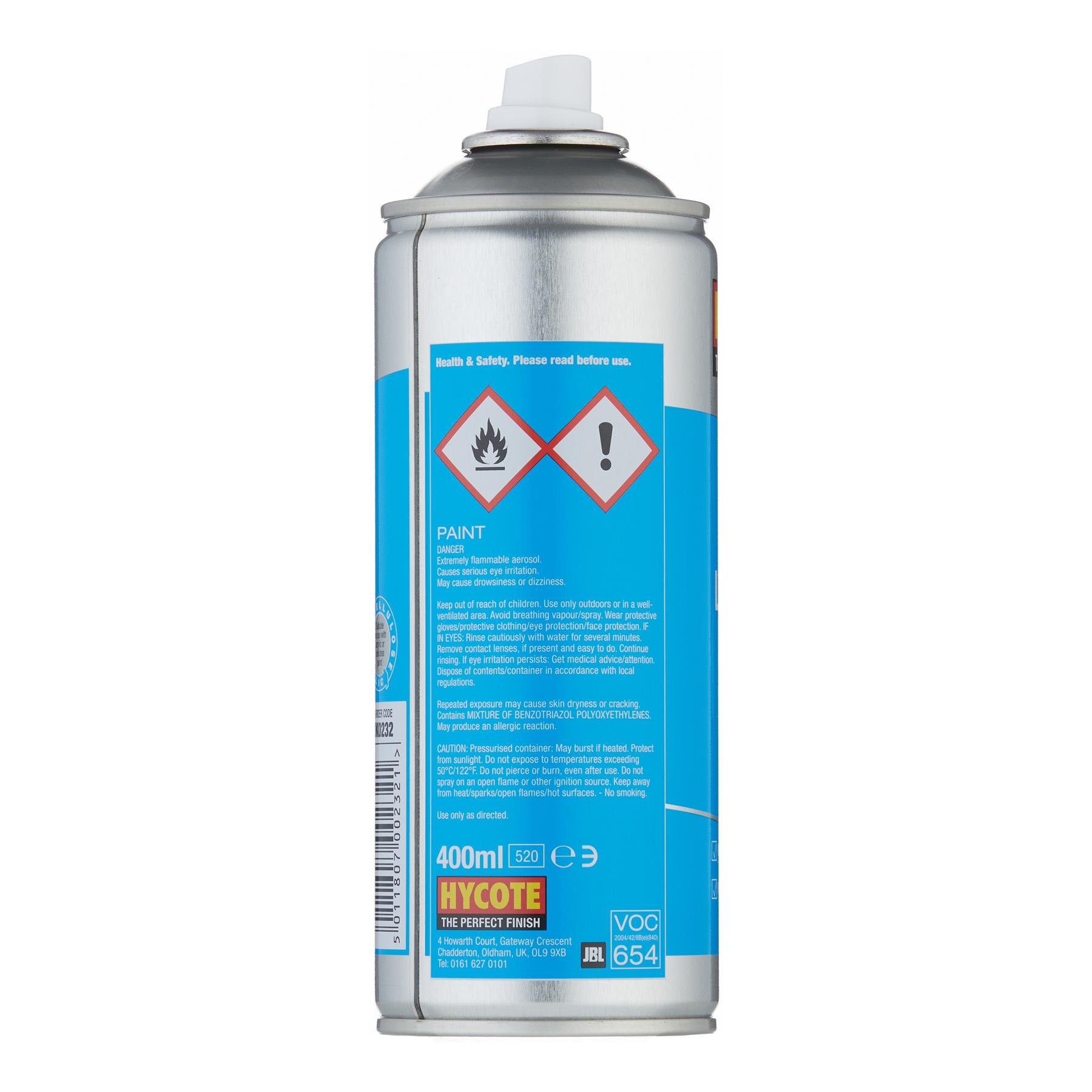 Hycote XUK0232 Clear Lacquer Spray Paint 400ml Aerosol FastDrying High