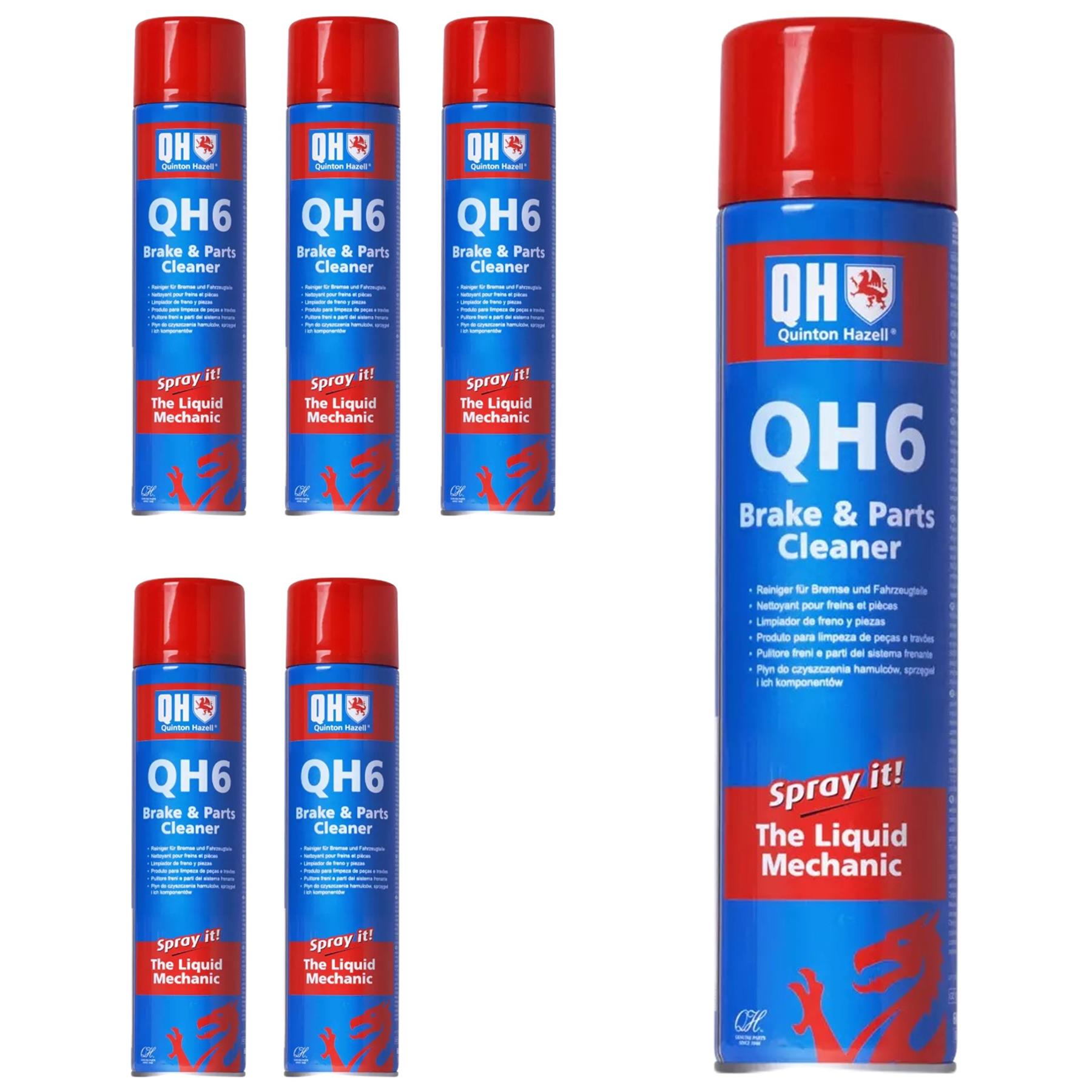 Quinton Hazell Professional Brake Clutch Aerosol Spray Cleaner Degreaser 600mlx6