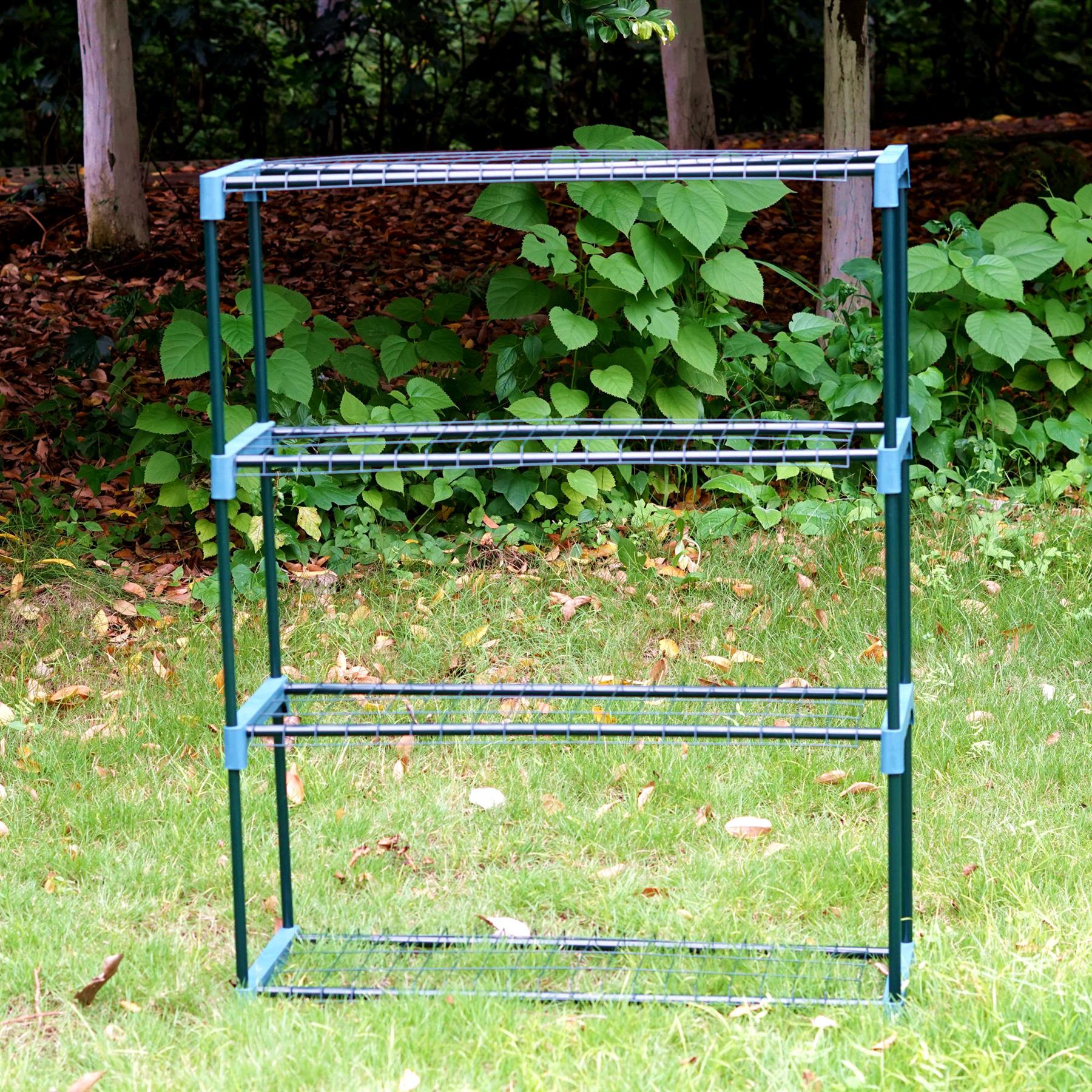 4 TIER FLOWER STAGING DISPLAY GREENHOUSE STAGING RACKING SHELVING METAL