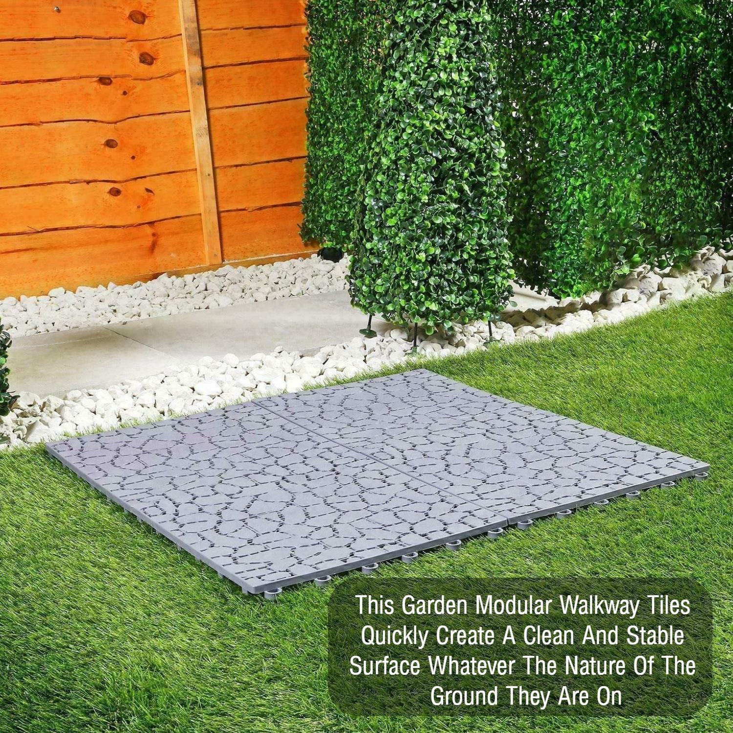 NEW HEAVY DUTY GARDEN PAVING SLABS PLASTIC PATIO STEPPING PATH LAWN GARDEN - Picture 13 of 131