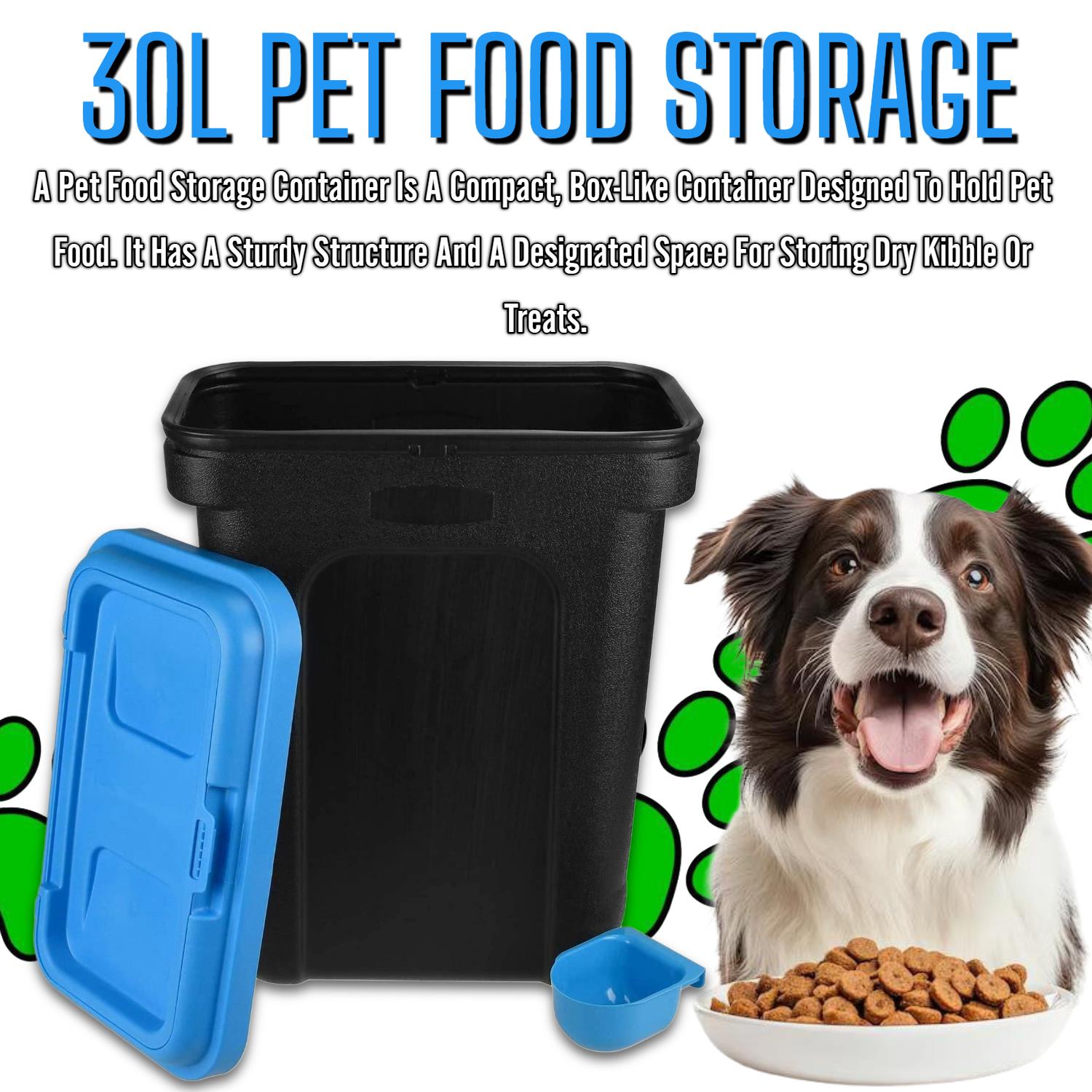 30l Dry Food Storage Bin Container Box Wild Bird Seeds Cat Dog Pet Animal