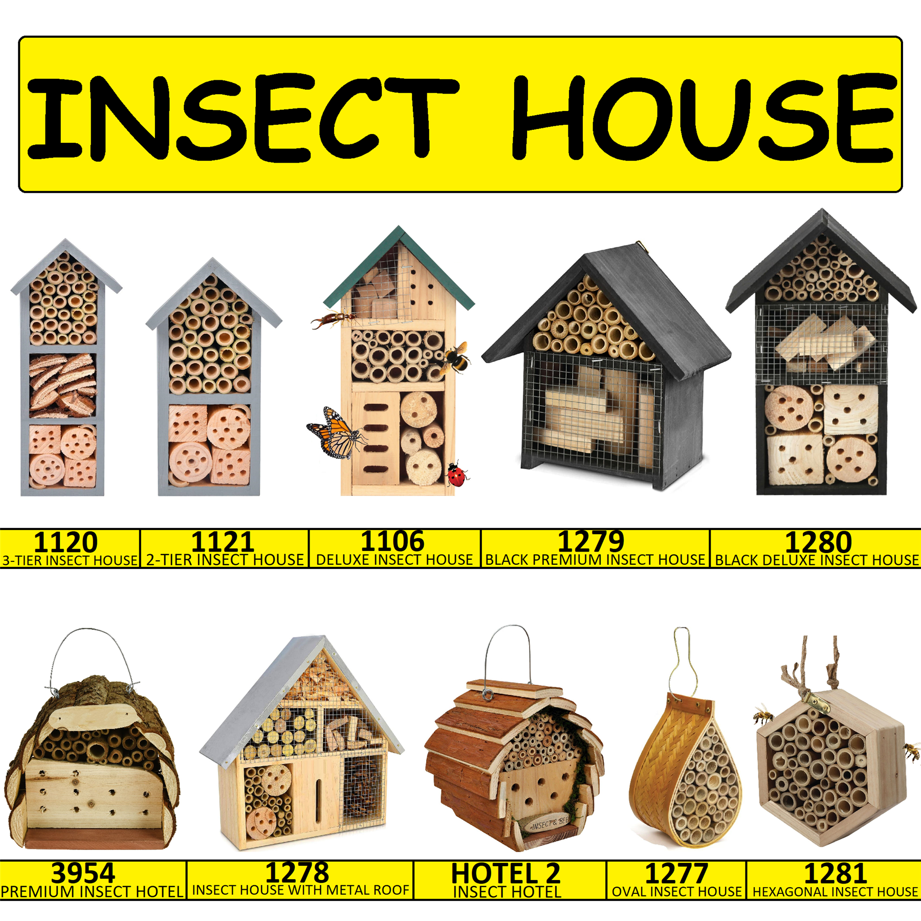 Wooden Insect Bee Bug House Natural Eco-Friendly Wood Insect Hotel 