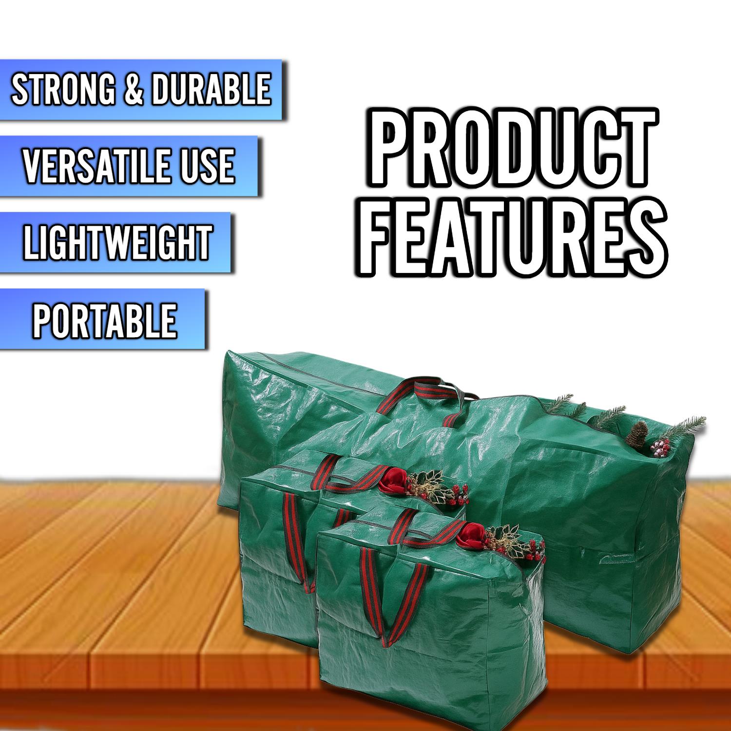 Green Christmas Storage Bag Organised Durable Space Saving Versatile Xmas Bag - Picture 28 of 30