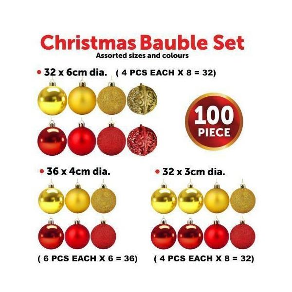 Christmas Baubles Set & Baubles Storage Boxes Xmas Ornaments Decoration - Picture 23 of 44
