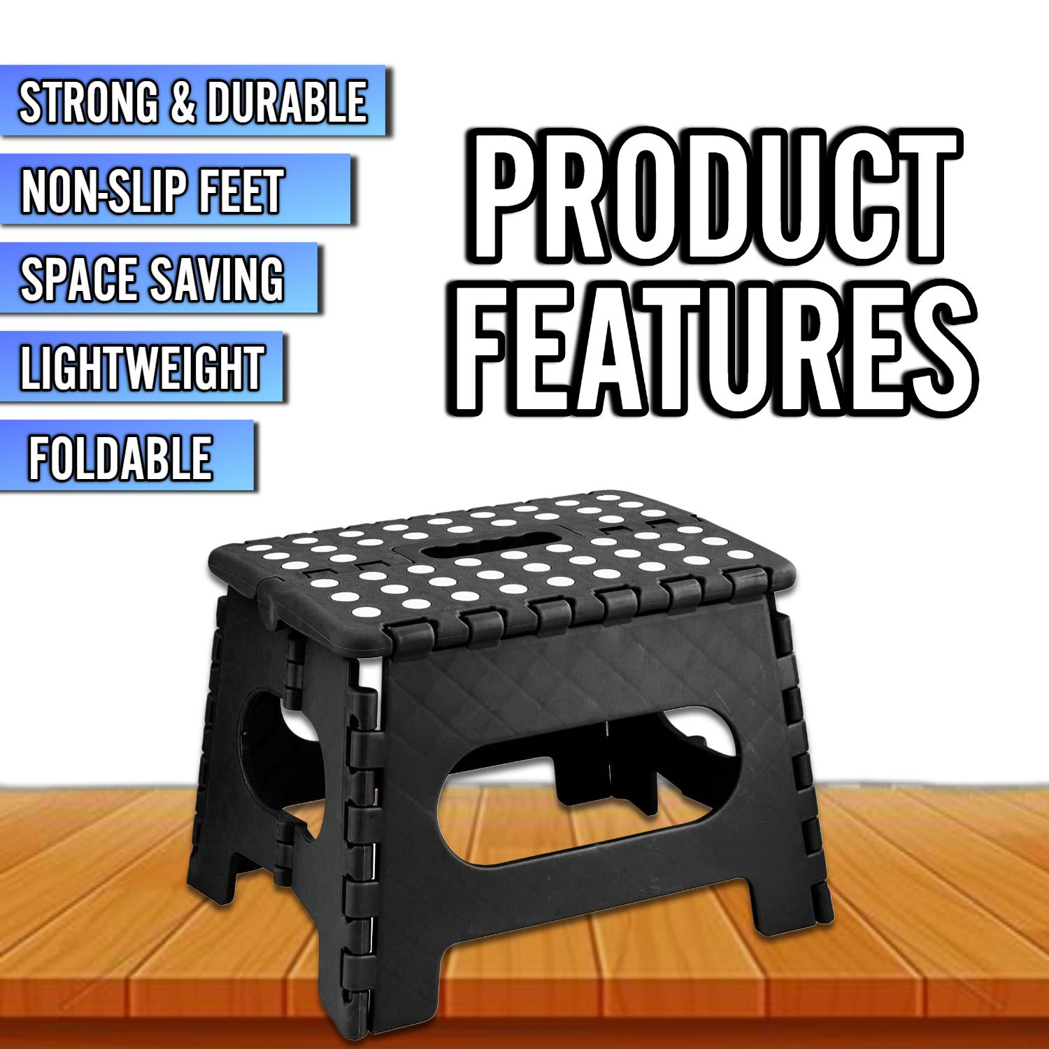 Folding Step Stool Portable Lightweight Durable Space Efficient Non-Slip Stool - Picture 4 of 18