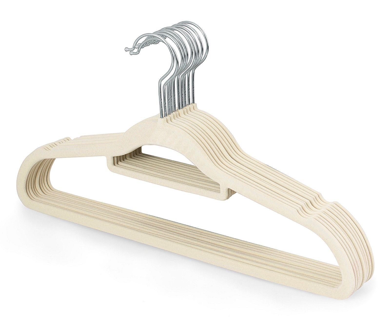 Non Slip Luxury Flocked Velvet Hangers Clothes Coat Trouser Hanging