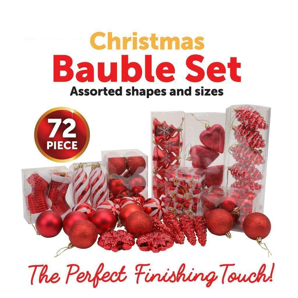 Christmas Baubles Set & Baubles Storage Boxes Xmas Ornaments Decoration - Picture 17 of 44