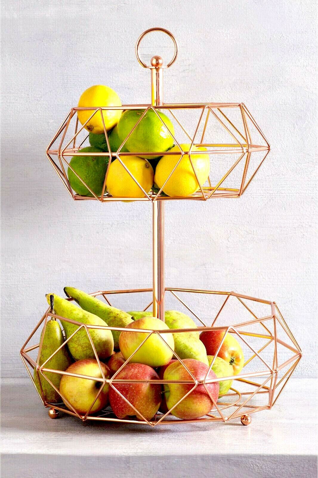 Chrome Swinging Fruit Vegetable Bowl Basket 2 & 3 Tier Rack Storage Stand Holder Chrome Swinging Fruit Vegetable Bowl Basket 2 & 3 Tier Rack Storage Stand Holder