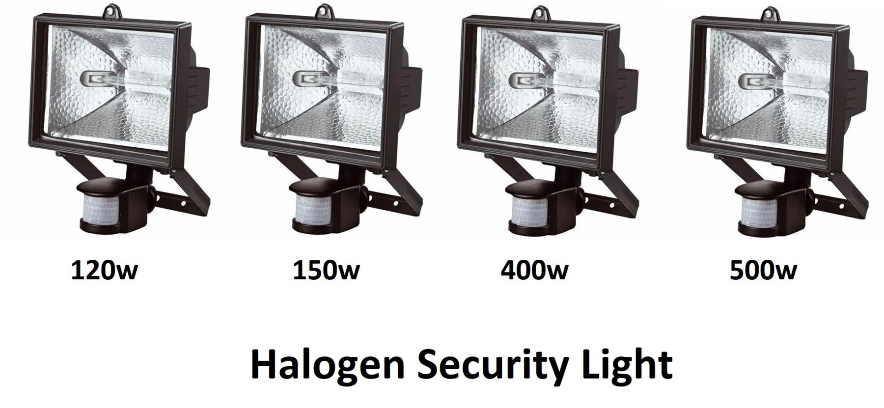 Choice of 4 Halogen Light With PIR Sensor Outdoor Garden Floodlight
