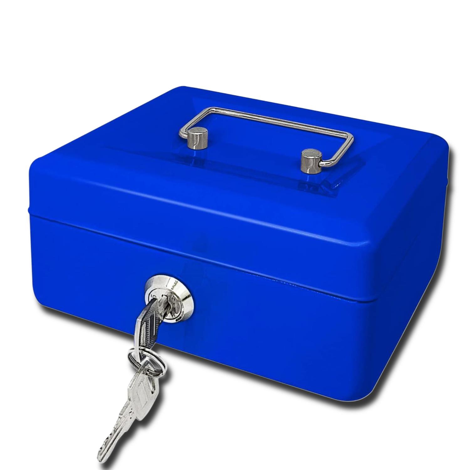 Metal Cash Box Strong Portable Compact Secure Heavy Duty Space Saving Box
