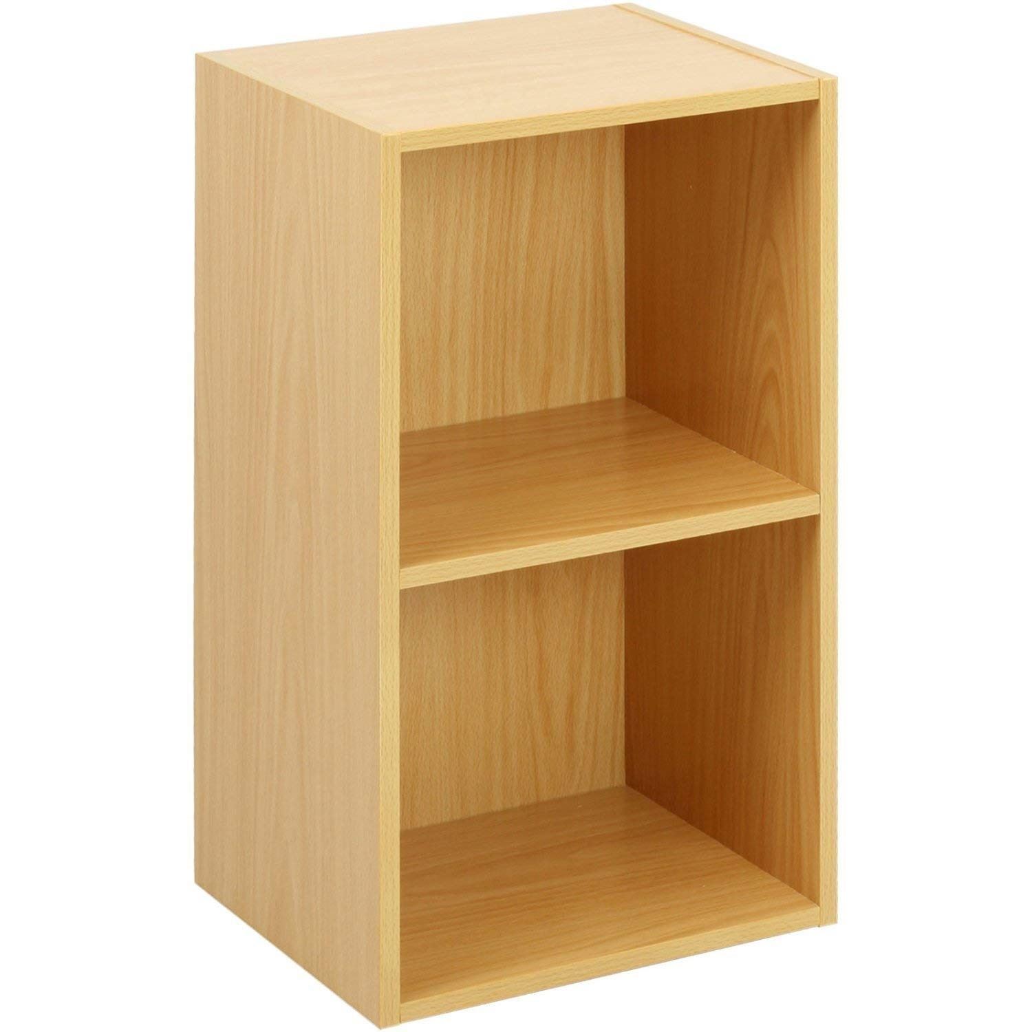 FREE STANDING CUBE 2 3 4 TIER WOODEN BOOKCASE STORAGE SHELF UNIT