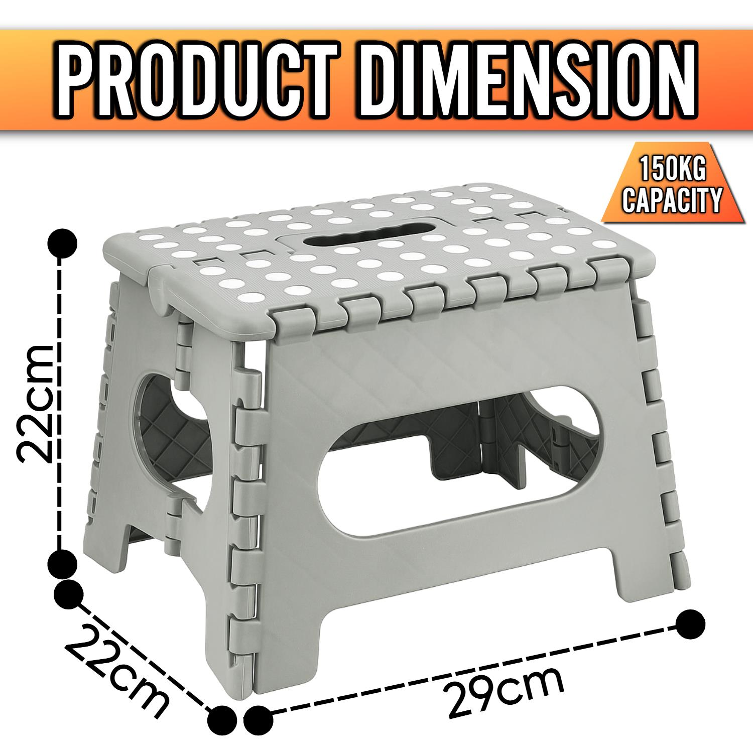 Folding Step Stool Portable Lightweight Durable Space Efficient Non-Slip Stool - Picture 11 of 18