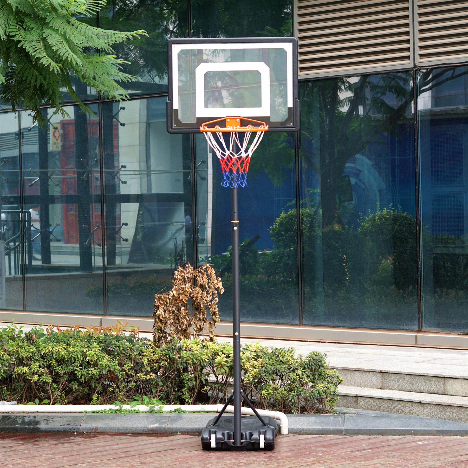 New Basketball Hoop Back Board Set Junior Adjustable Stand On Wheel