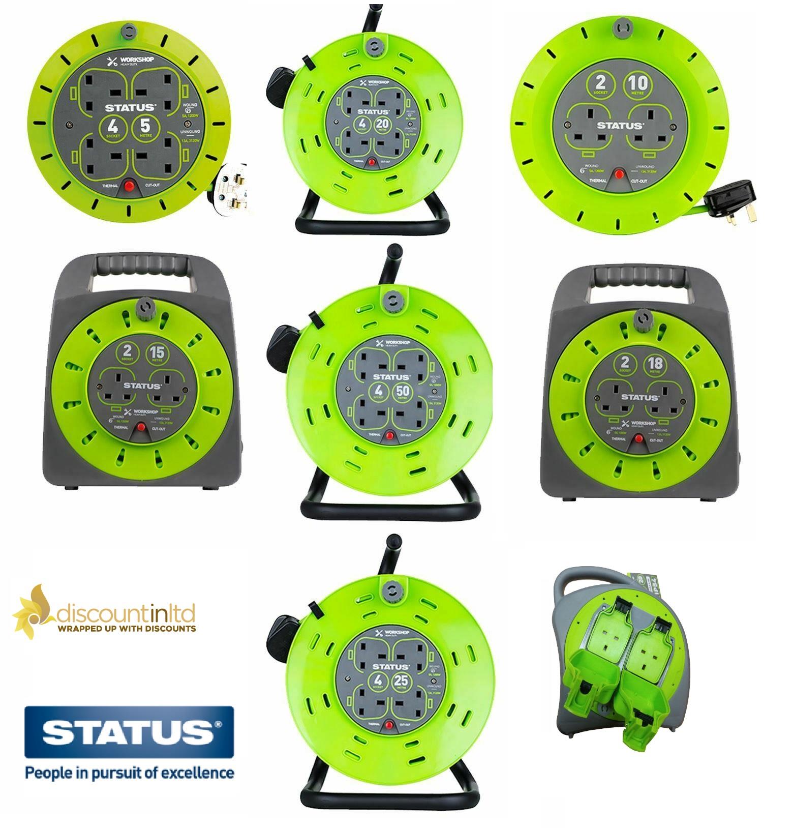 Statut Extension Lead Socket Câble électrique 2//3//4//6//8//10 Gang Way 2M//5M 13 Amp