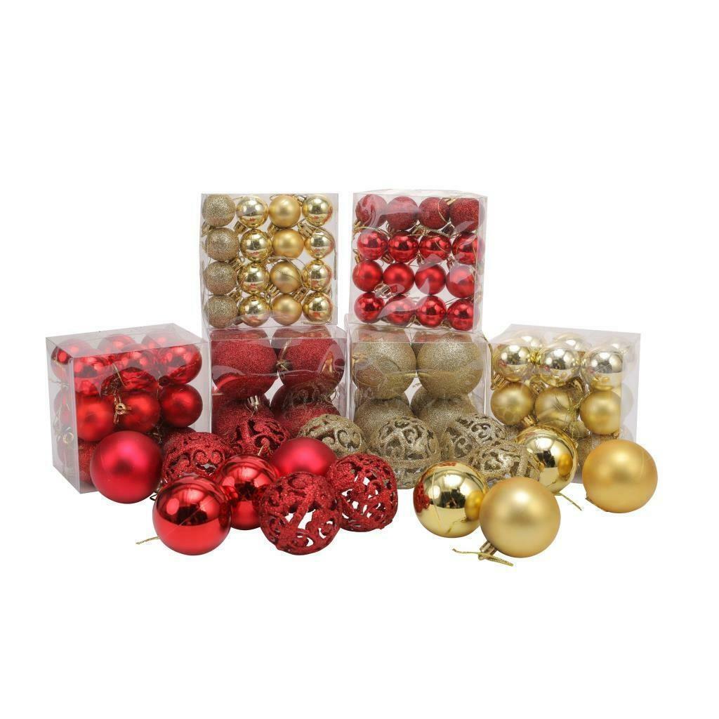 Christmas Baubles Set & Baubles Storage Boxes Xmas Ornaments Decoration - Picture 20 of 44
