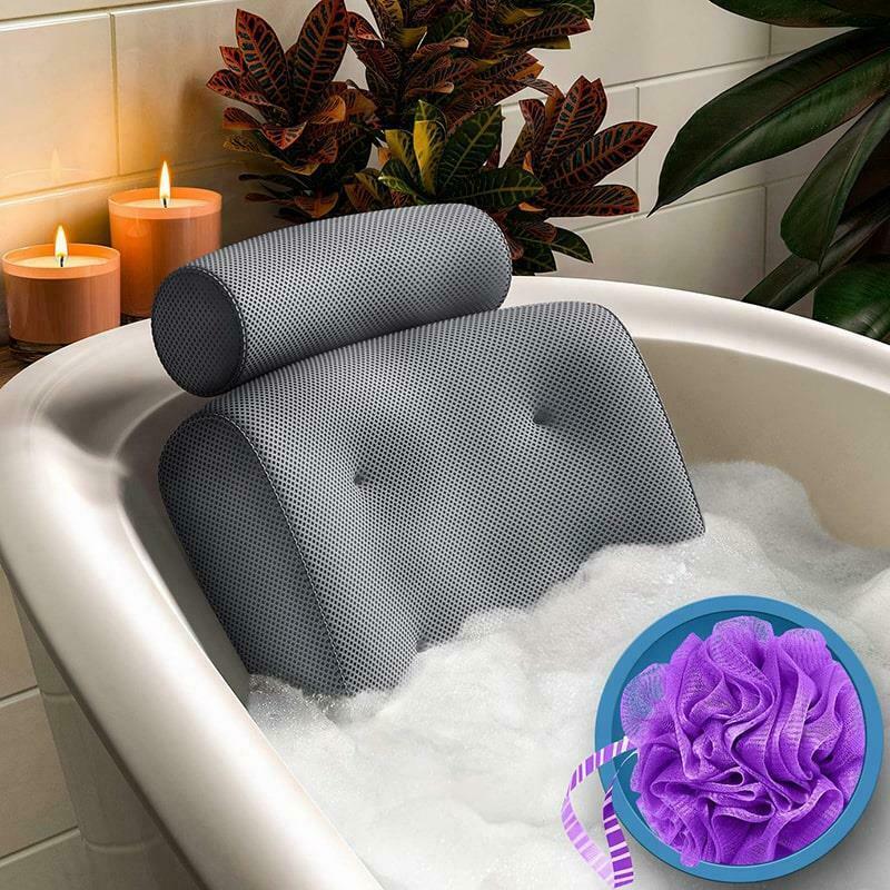 Luxury Spa Bath Pillow Cushion Premium Waterproof 4D Mesh Neck Back