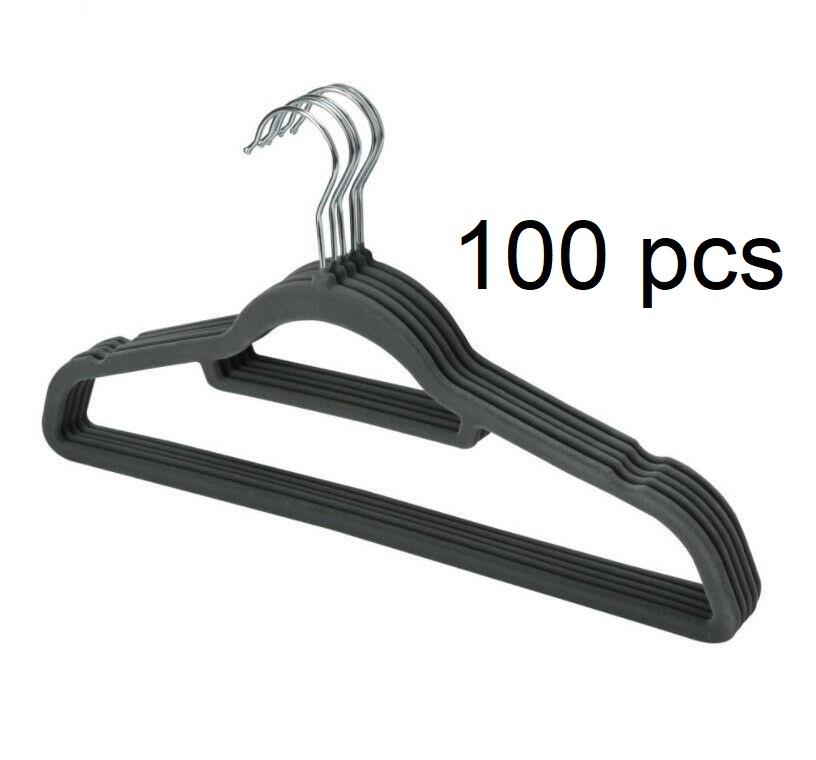 Non Slip Flocked Coat Clothes Hangers Velvet Trouser Hanging Space Saving Non Slip Flocked Coat Clothes Hangers Velvet Trouser Hanging Space Saving