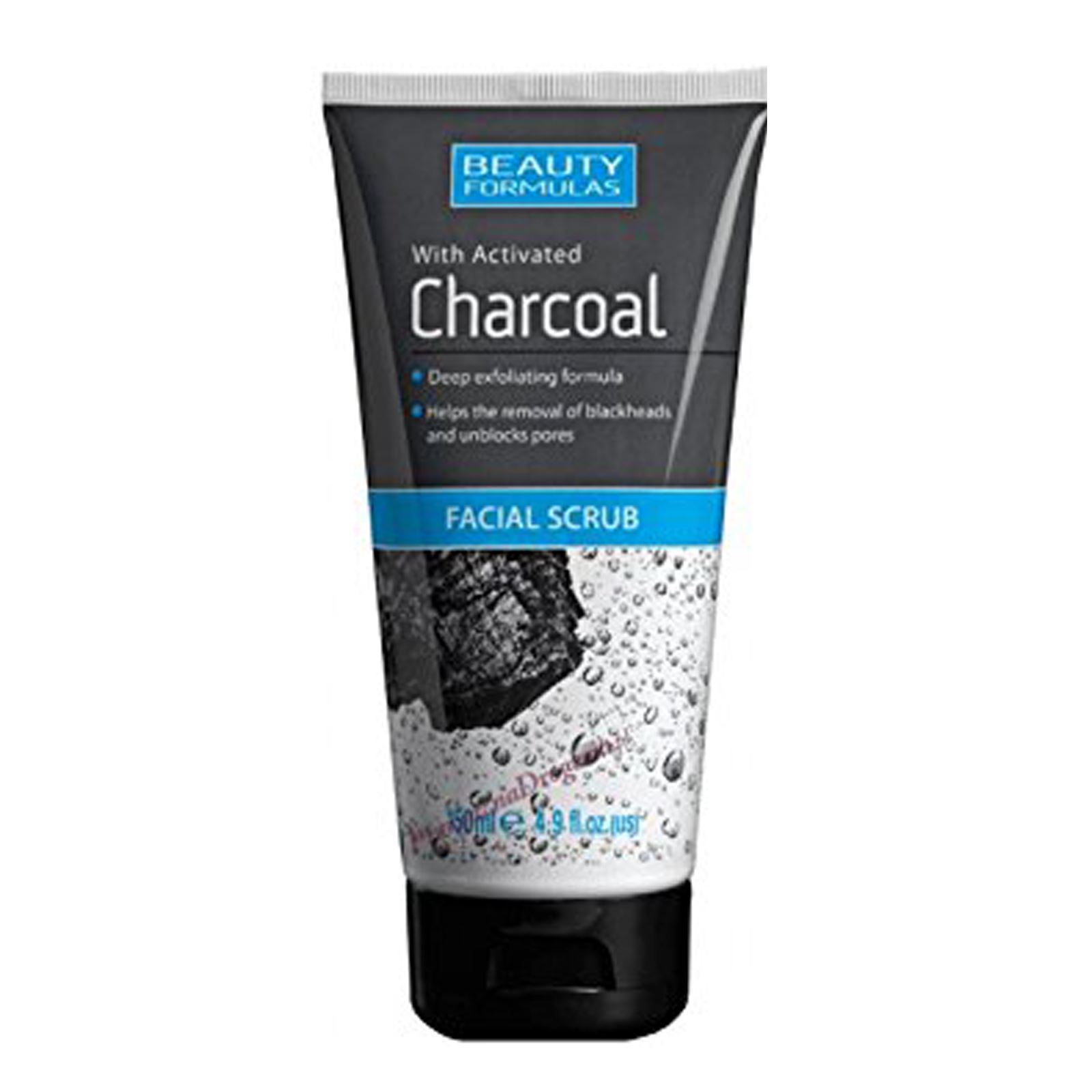 Beauty Formulas Charcoal Facial Scrub 150ml Activated Face Skincare
