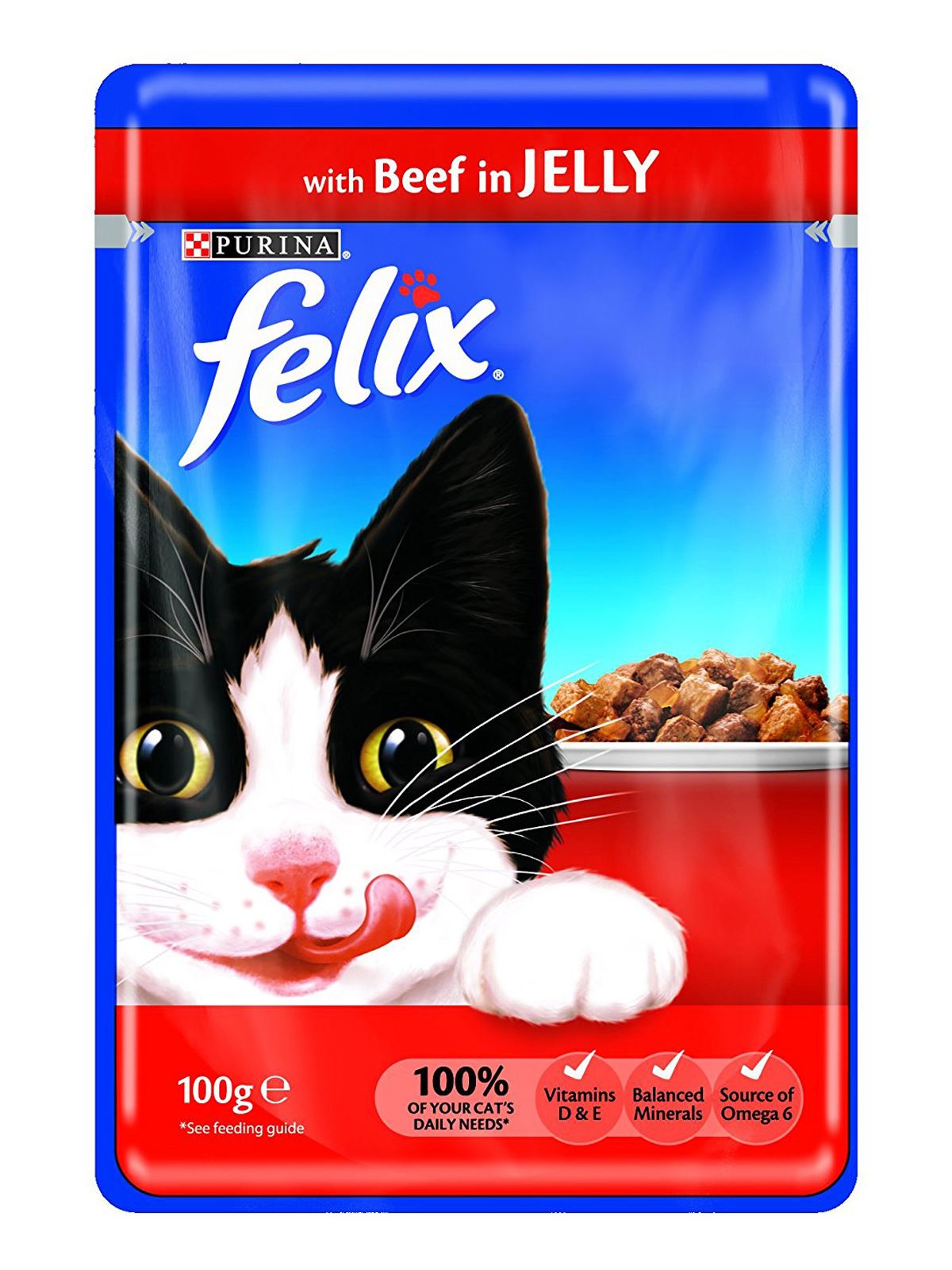 Felix Wet Cat Food Beef in Jelly Pouch 100g 20 packs 5000161023479 eBay