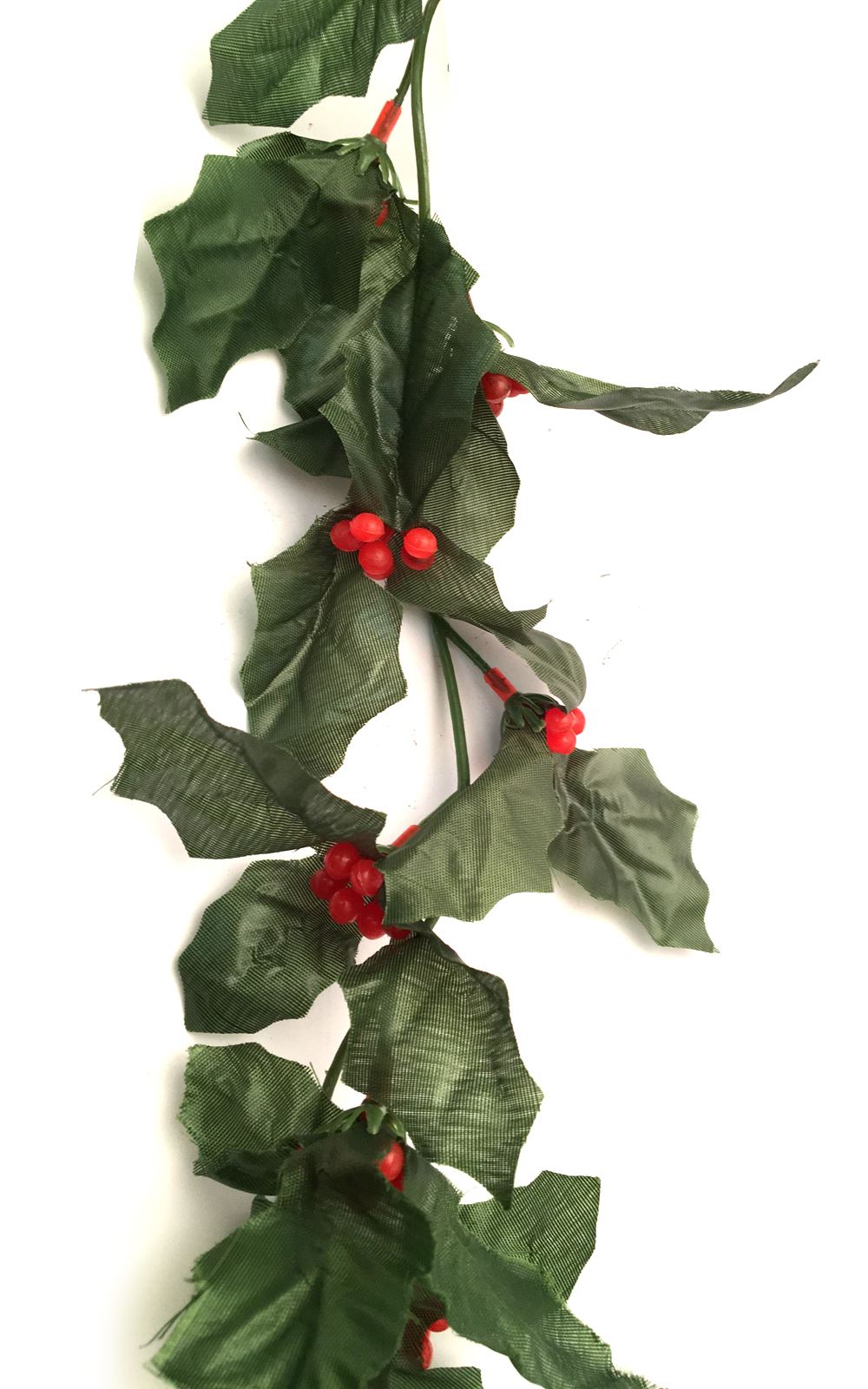 6FT HOLLY GARLAND BERRY CHRISTMAS DECOR TREE WREATH LEAVES TINSEL XMAS