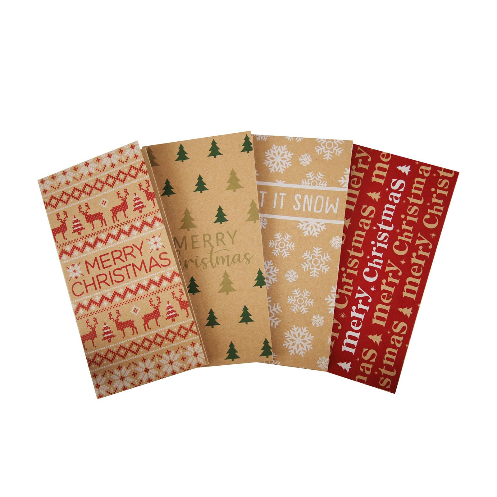 4 CHRISTMAS MONEY CARDS WITH ENVELOPES FOIL QUALITY GIFT CARD VOUCHER WALLET - Picture 4 of 5