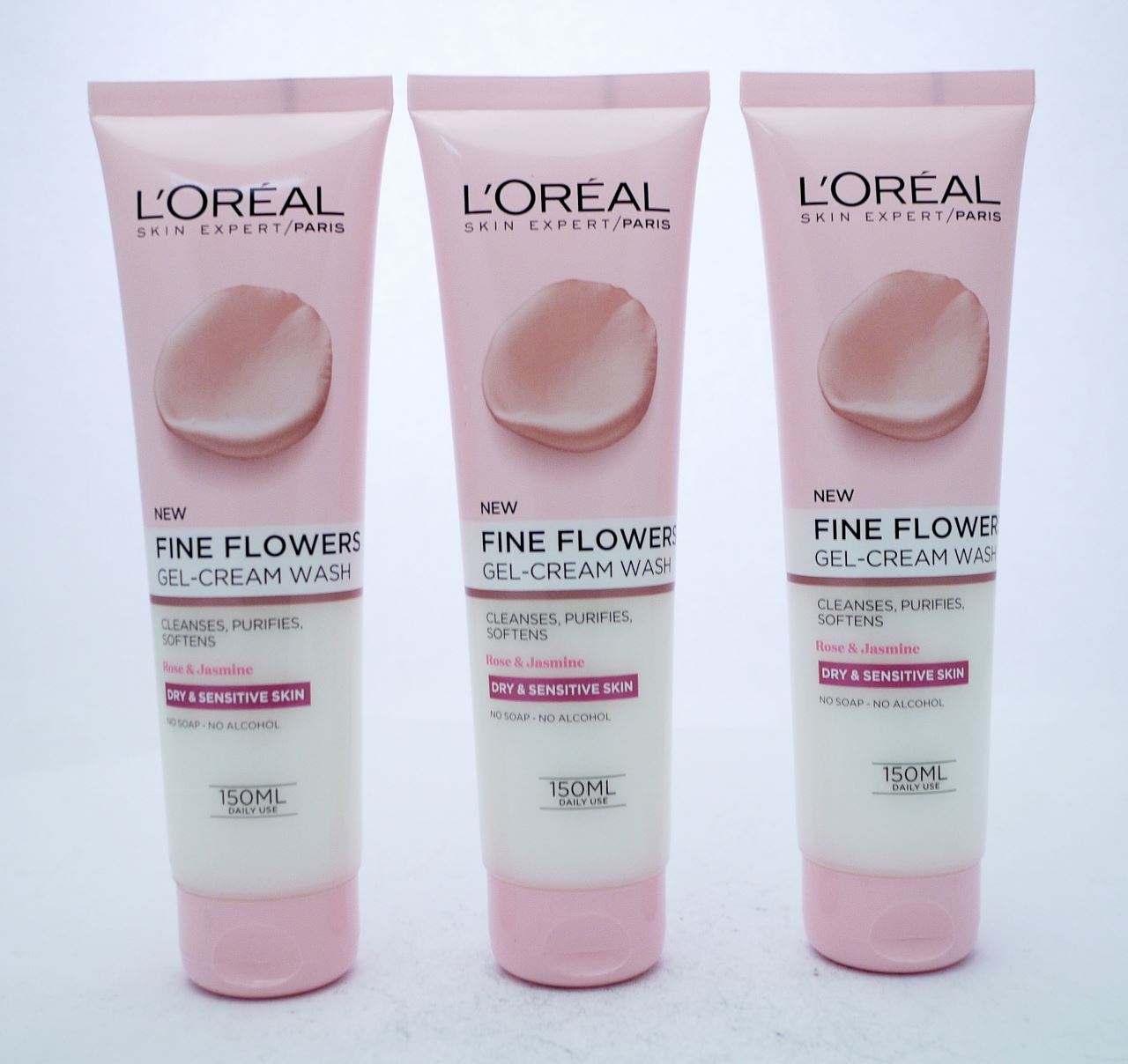 3 x L'Oreal Fine Flowers GelCream Wash For Sensitive Skin 150ml eBay